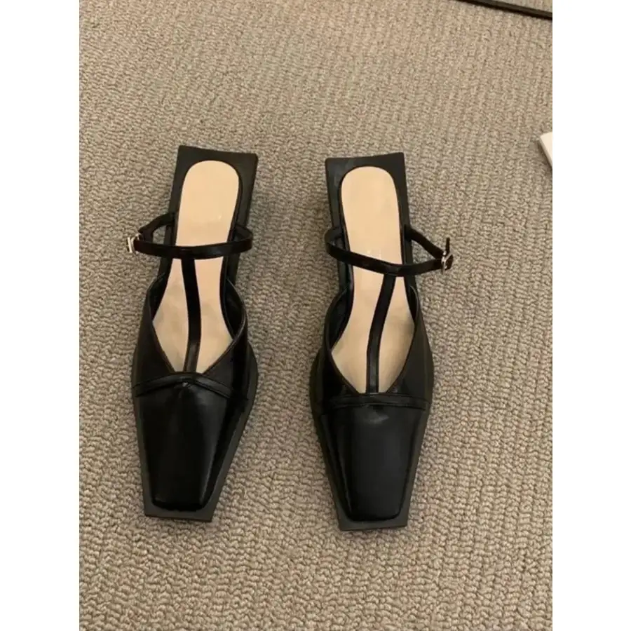 Square Toe T Strap Sandals