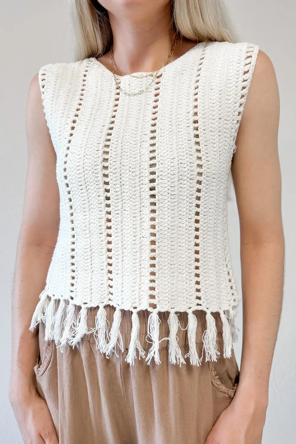Relaxed Cut Soft Crochet Top