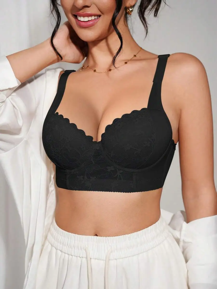 Floral Lace Longline Bra