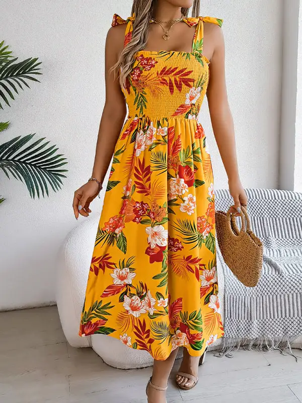 Minimal Collared Printed Dress