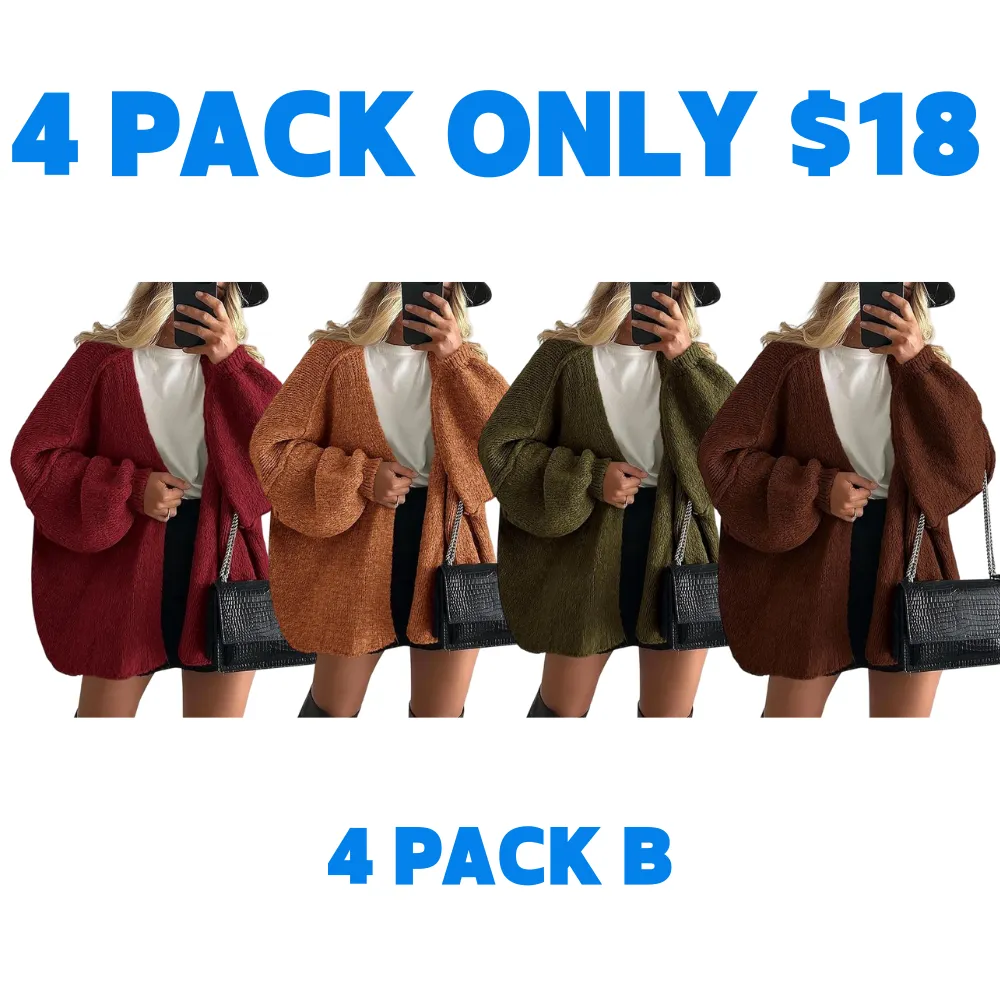 Women's Oversized Cardigan Sweater Fall Long Lantern Sleeve
