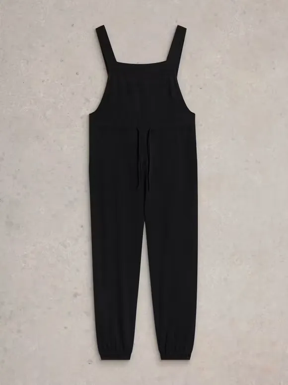 Jersey Dungaree In Pure Black