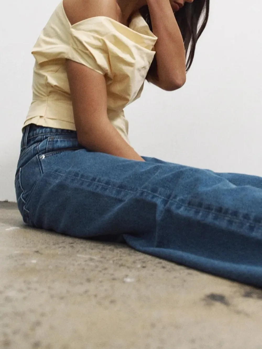 Casual Style One Shoulder Top Yellow