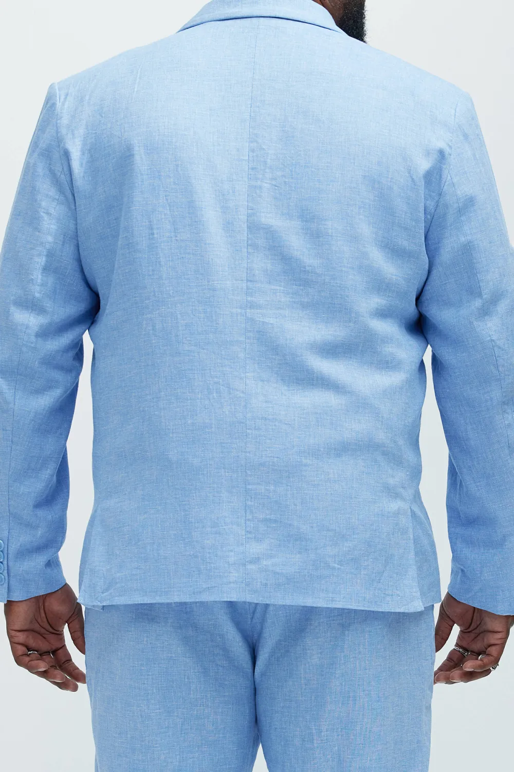 Linen Suit Jacket - Blue