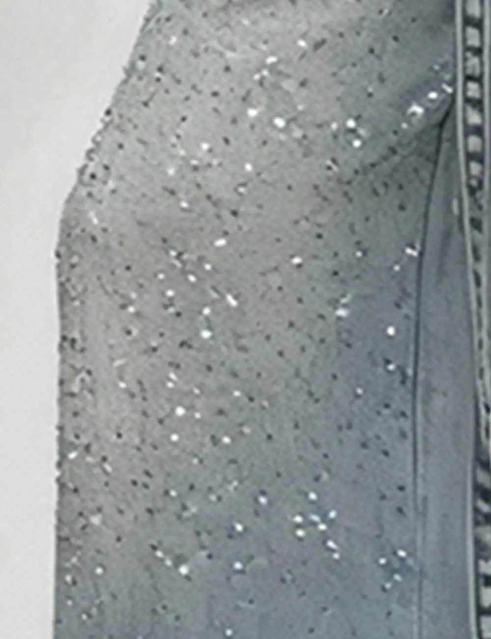 Vintage Rhinestone Jeans Fleece Lining Denim Pants