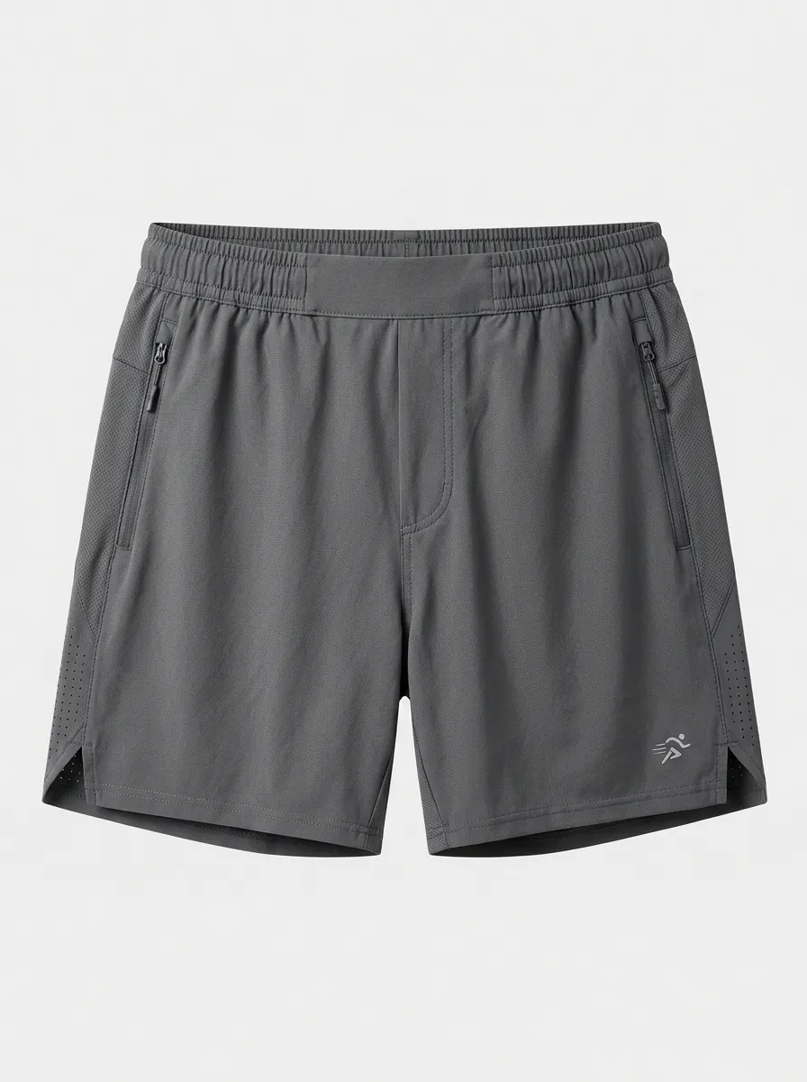 Men's Athletic Running Breathable Zippered Pocket Shorts