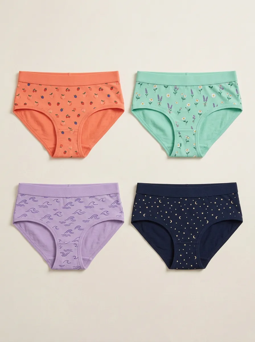 Women's Nature Print Everyday Briefs Four Pack