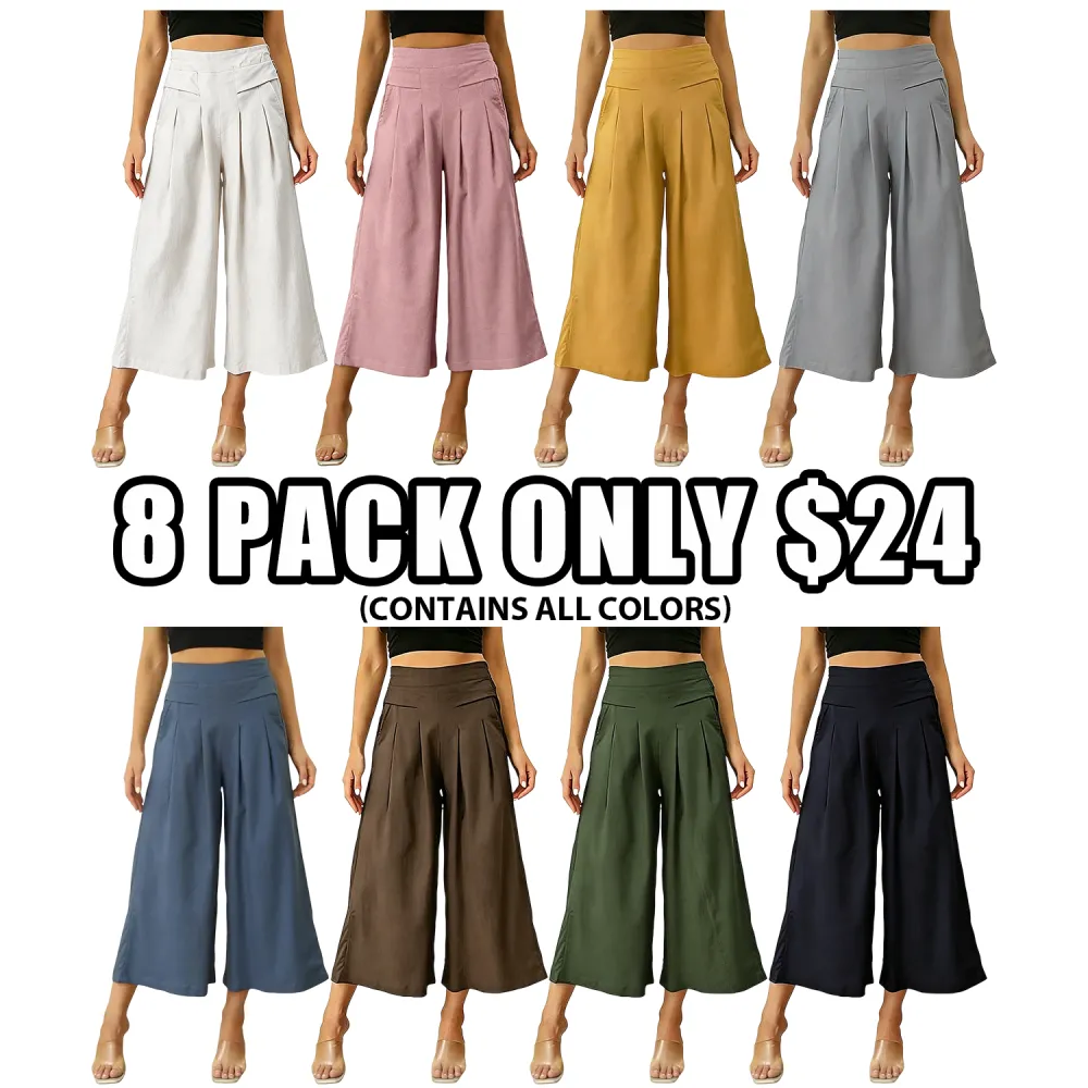 Women's Cotton-Linen Wide-Leg Pants