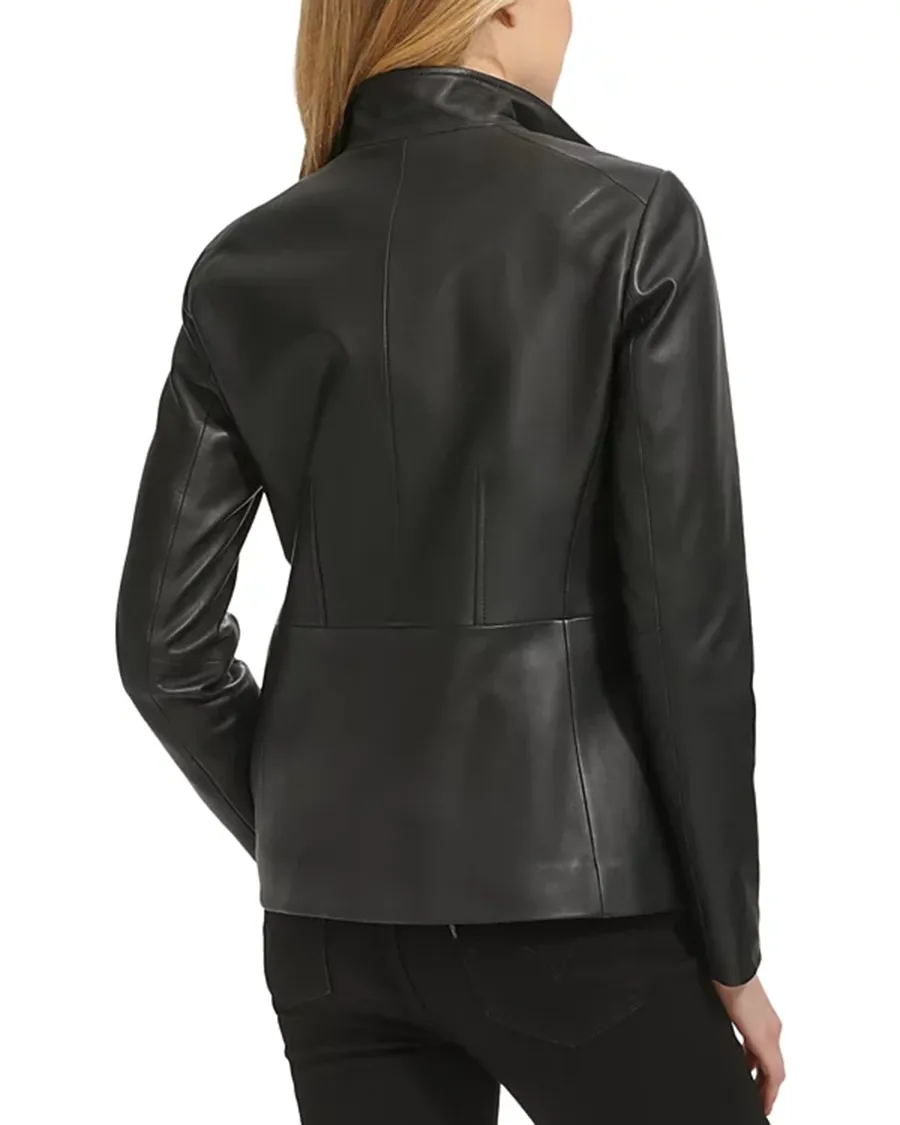 Flap Pockets at Front Leather Jacket