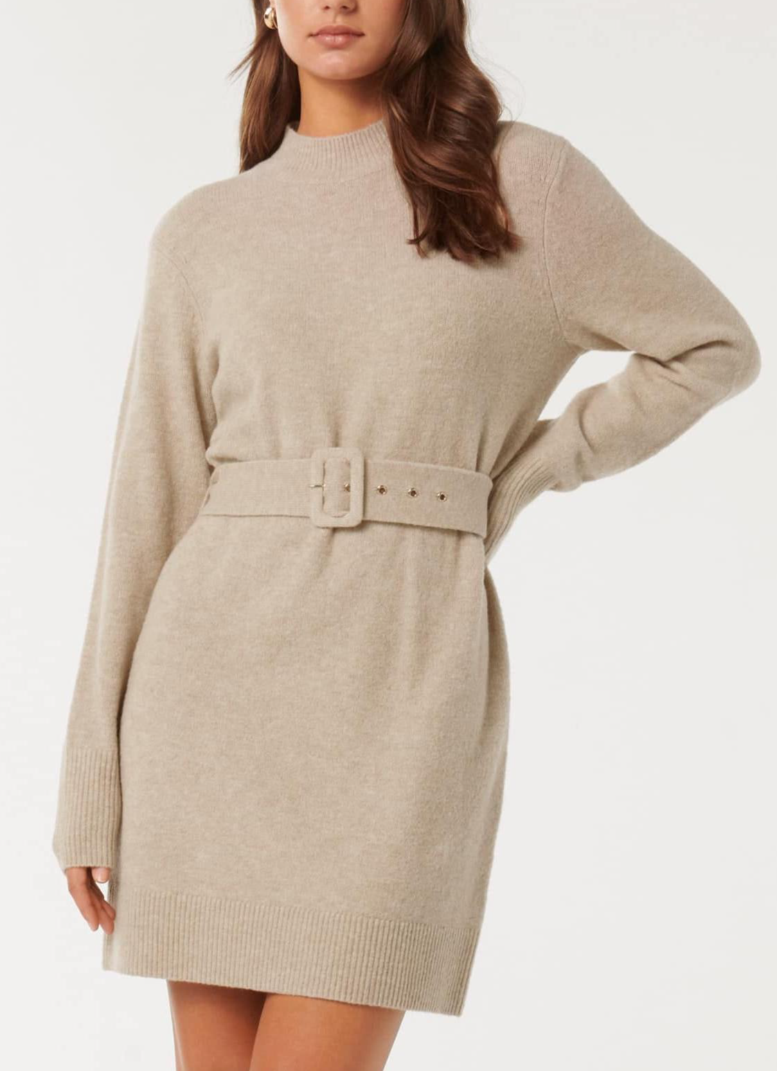 Belted Mini Knit Dress