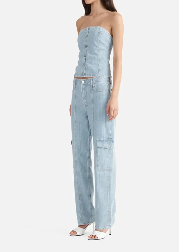 SLIM FIT DENIM UTILITY PANT
