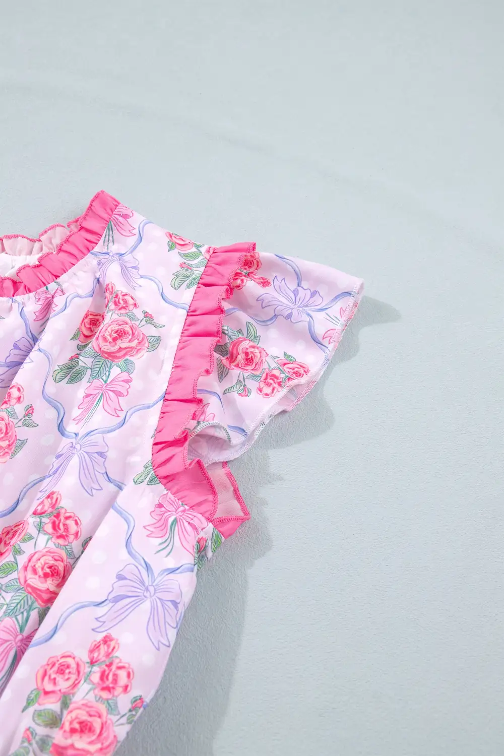 Gathered Detail Floral Ruffle Tiered Dress
