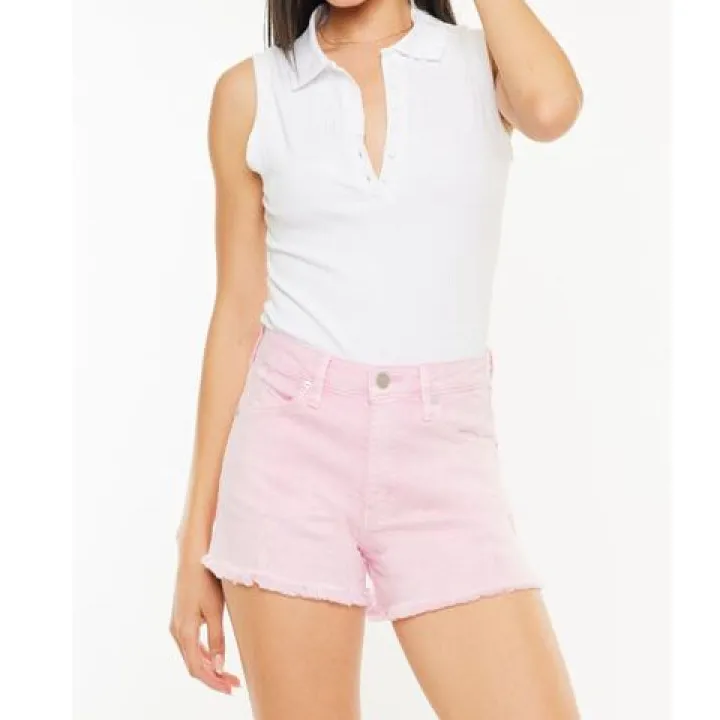 Raw Hem High Waist Denim Shorts