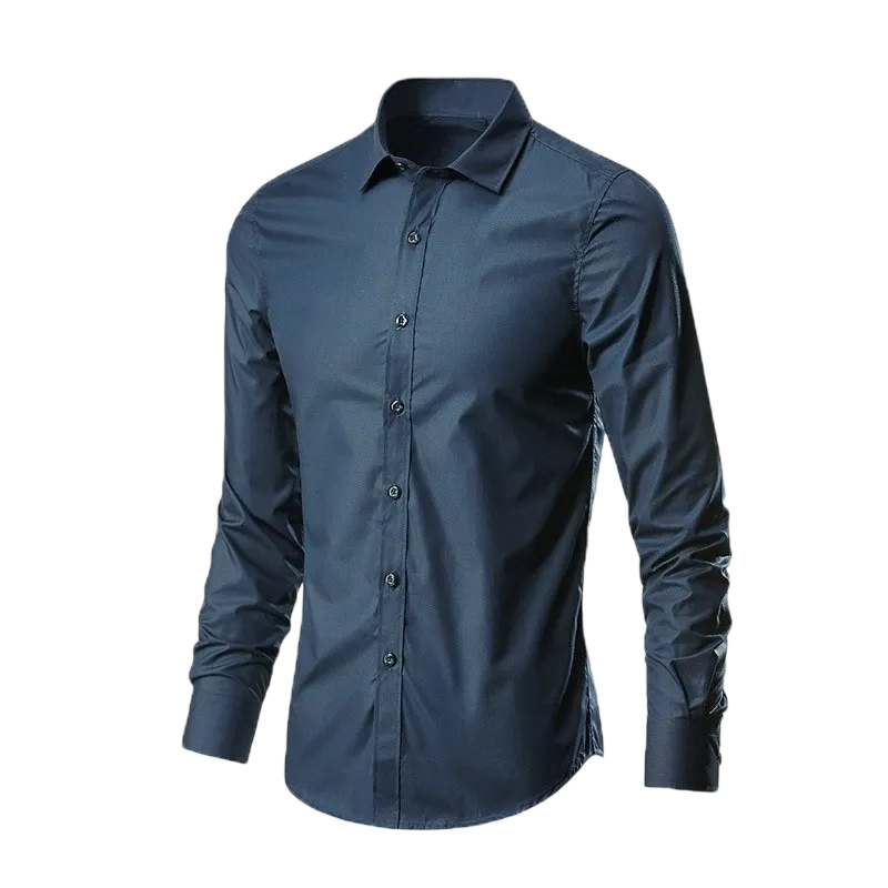 Men'S White Shirt Long Sleeves Free Ironing Business Formal Slim Fit Korean Style Professional Work Men'S White Casual Suit Shirt