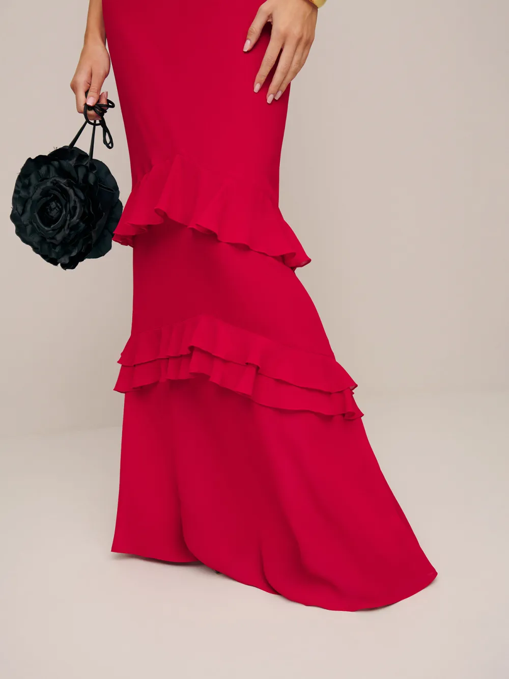 Floral Patterned Ruffled Maxi Dress