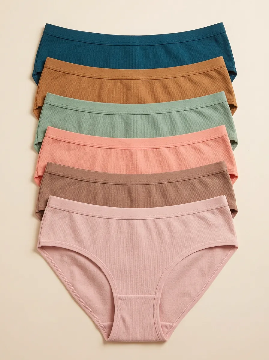Women's Essential Ribbed Mid-Rise Briefs 6-Pack