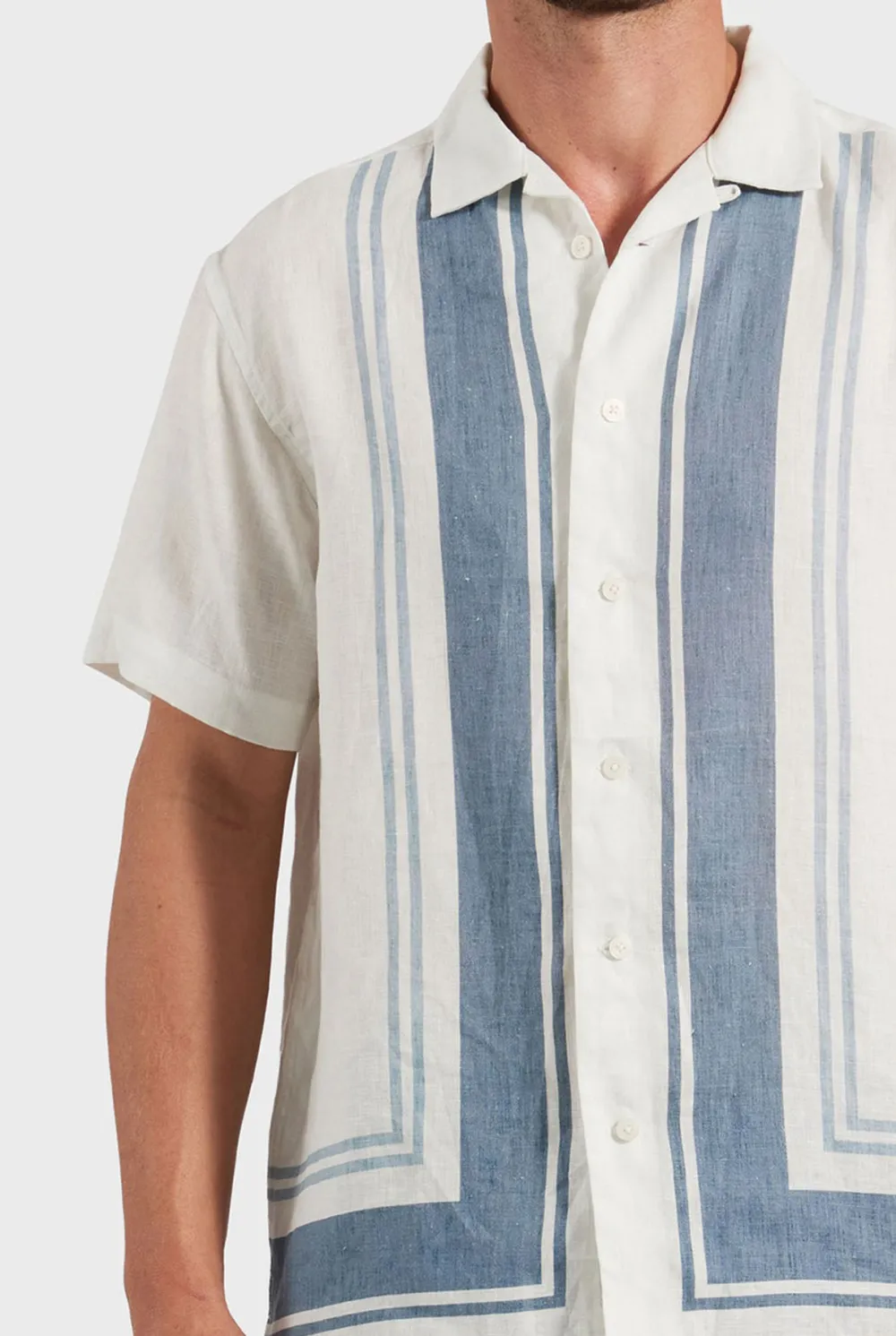 Charlie Short Sleeve Shirt-White/peach
