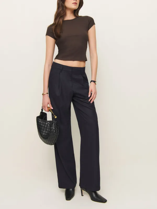 Cropped Crew Neck Knit Top