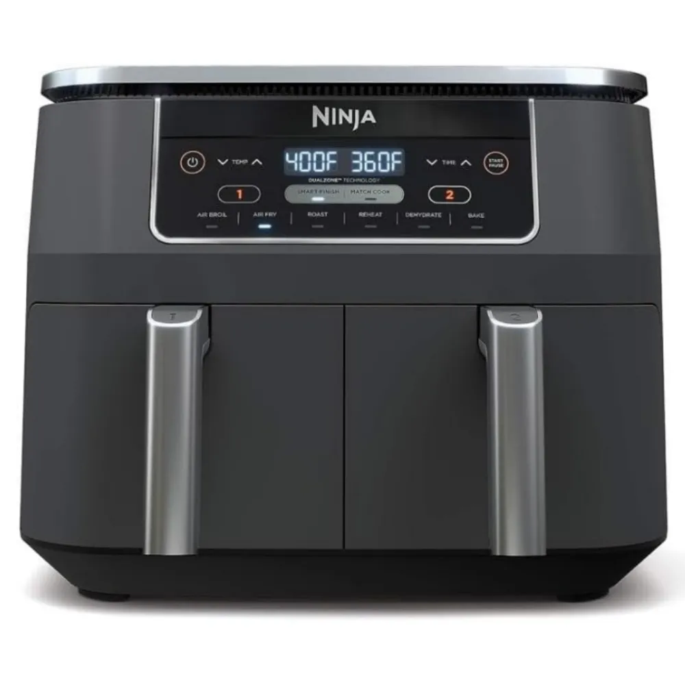 Ninja Air Fryer, Thermometer, Roast, Bake, Air Fry, Crisps, Broil, Reheats, Keep Warm