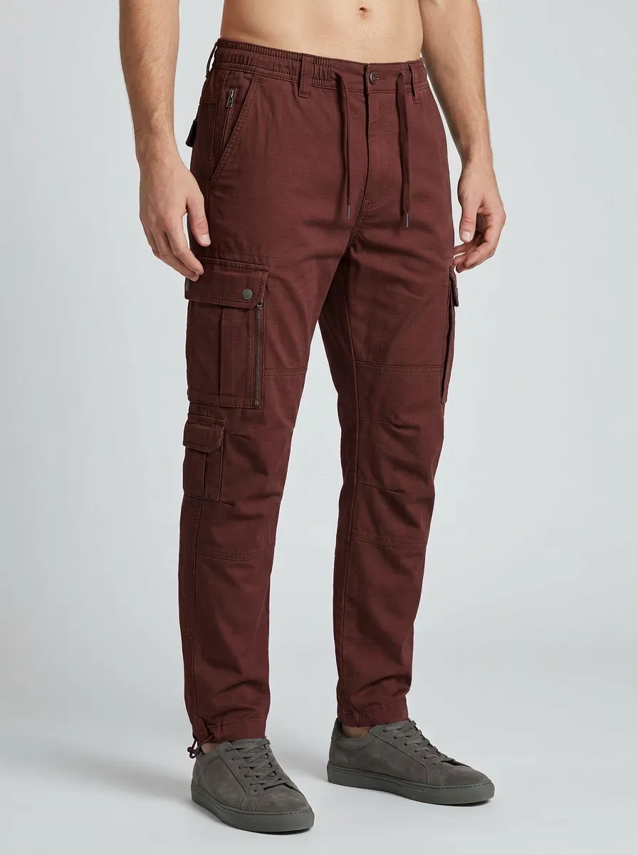 Men's Olive Green Multi-Pocket Tactical Cargo Pants