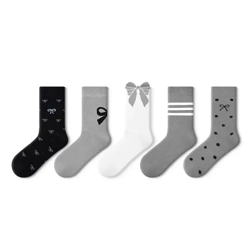 Playful Embroidered Motif Crew Socks