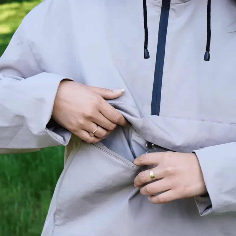 Women's StormTex Waterproof Oversized Fall Hoodie Coat Warm Half Zip Rain Jacket