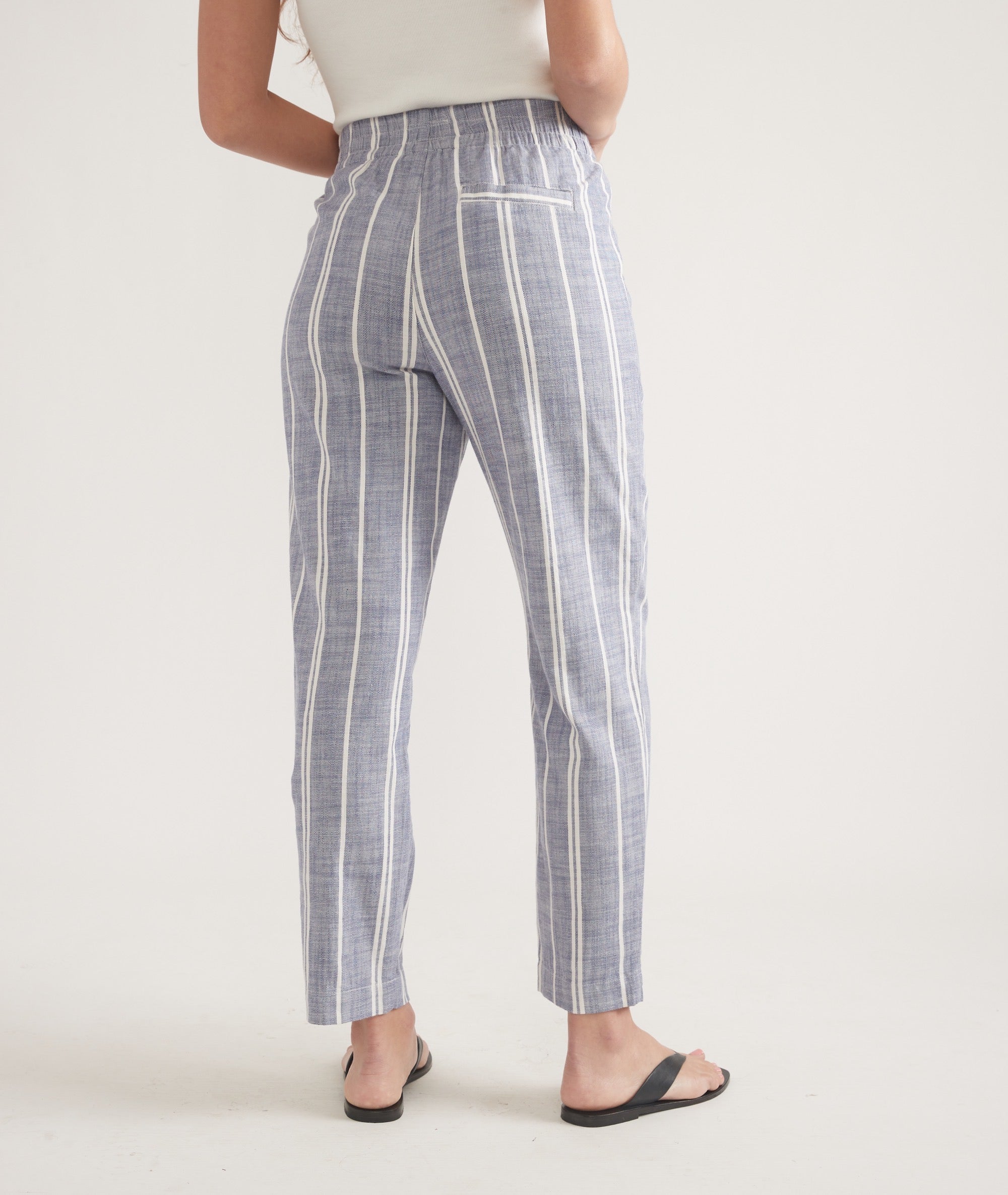 Skipper Blue Striped Cropped Trousers