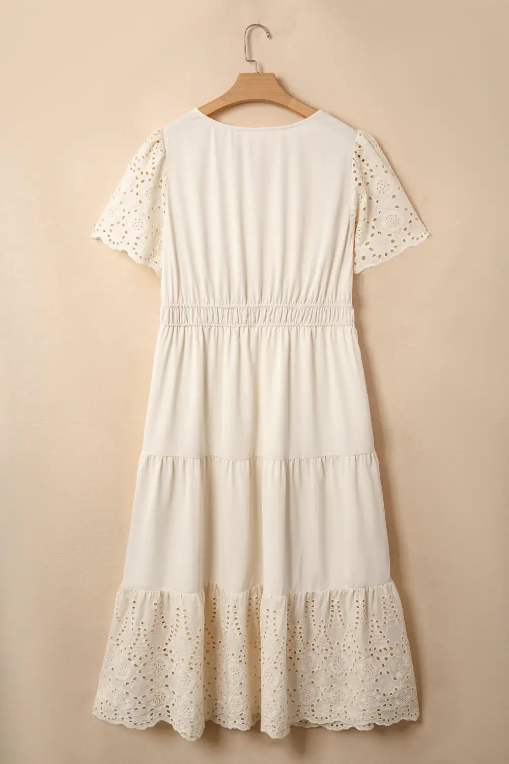 Patchwork Embroidered V Neck Maxi Dress