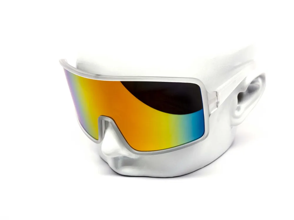 12-Pack Oversized Sport Shield Mirror Full-Frame Sunglasses