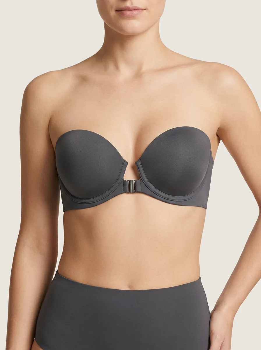 Women's Structured-Cup Seamless Front-Closure Strapless Bra