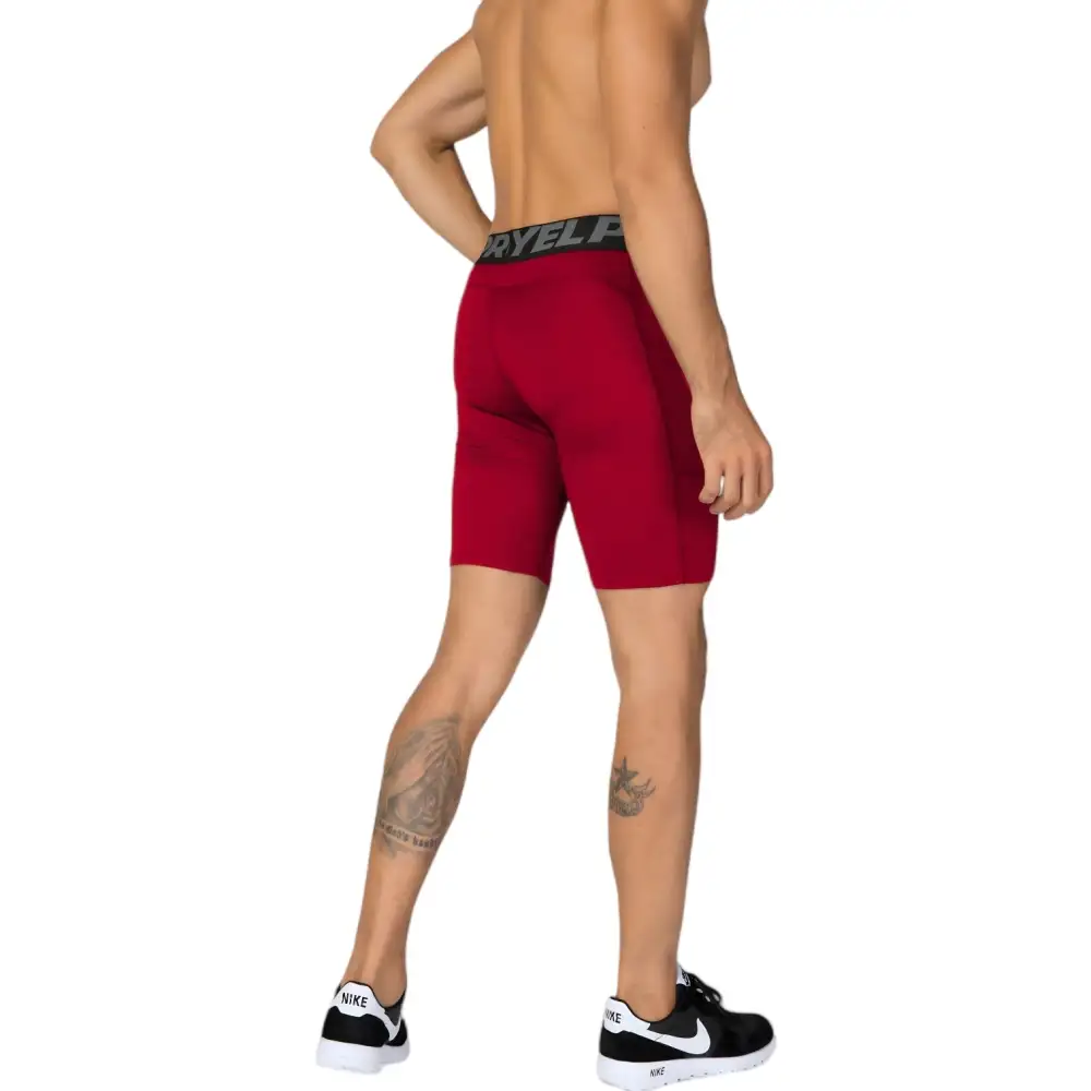 Elastic-Waist Wide-Waistband Compression Stretch Men's Athletic Shorts