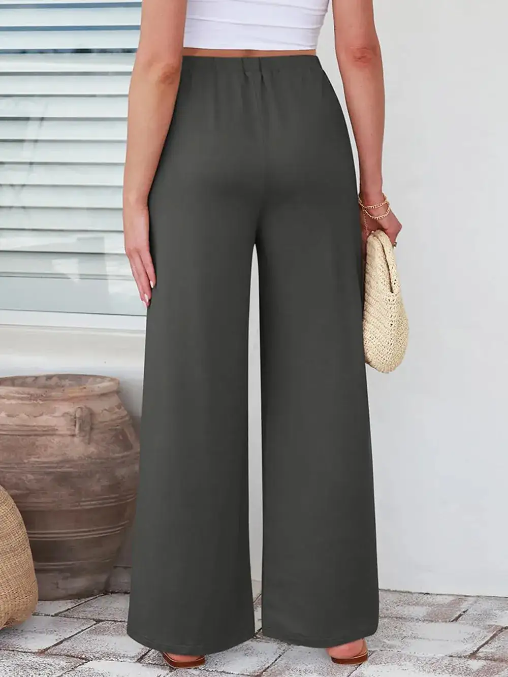 Clean High Waist Wide Leg Pants