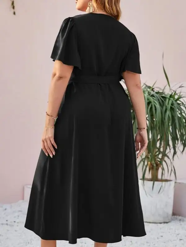 Large Size Slim Fit Dress Split Hem