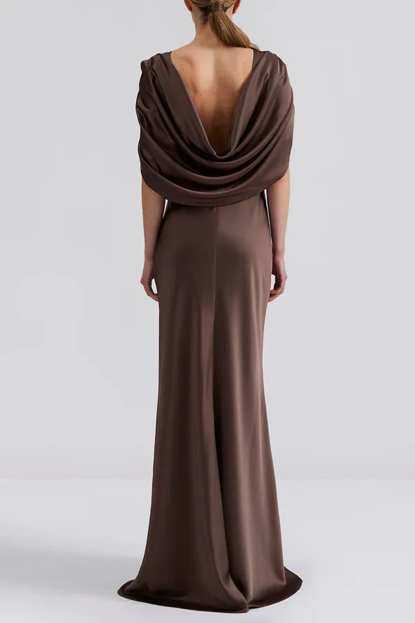 Back Drape Sleeveless Maxi Dress