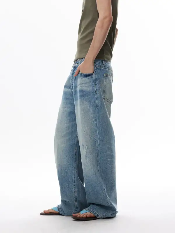 Vintage-Wash Balloon Jeans
