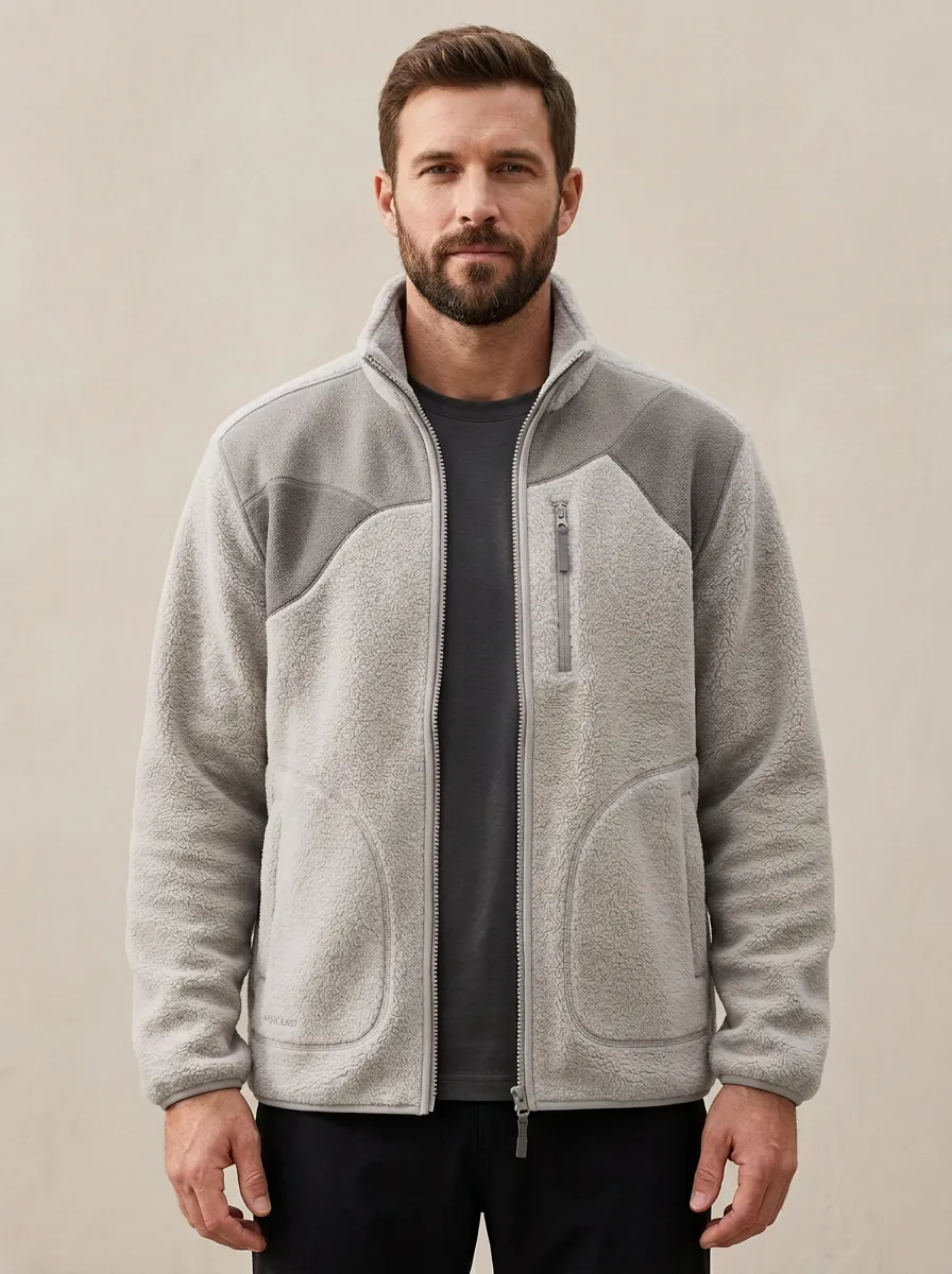 Hiking Colorblock Patchwork Fleece Jacket