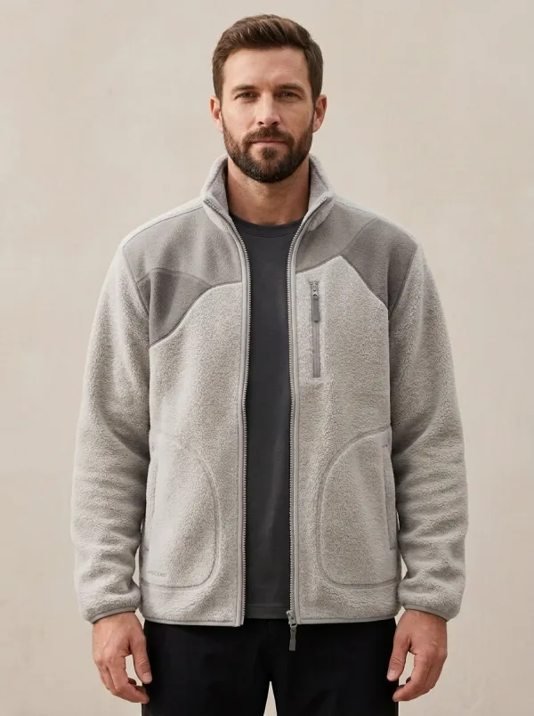 Hiking Colorblock Patchwork Fleece Jacket