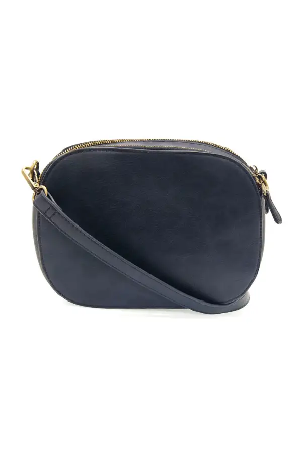Faux Leather Roomy Zip Crossbody Bag