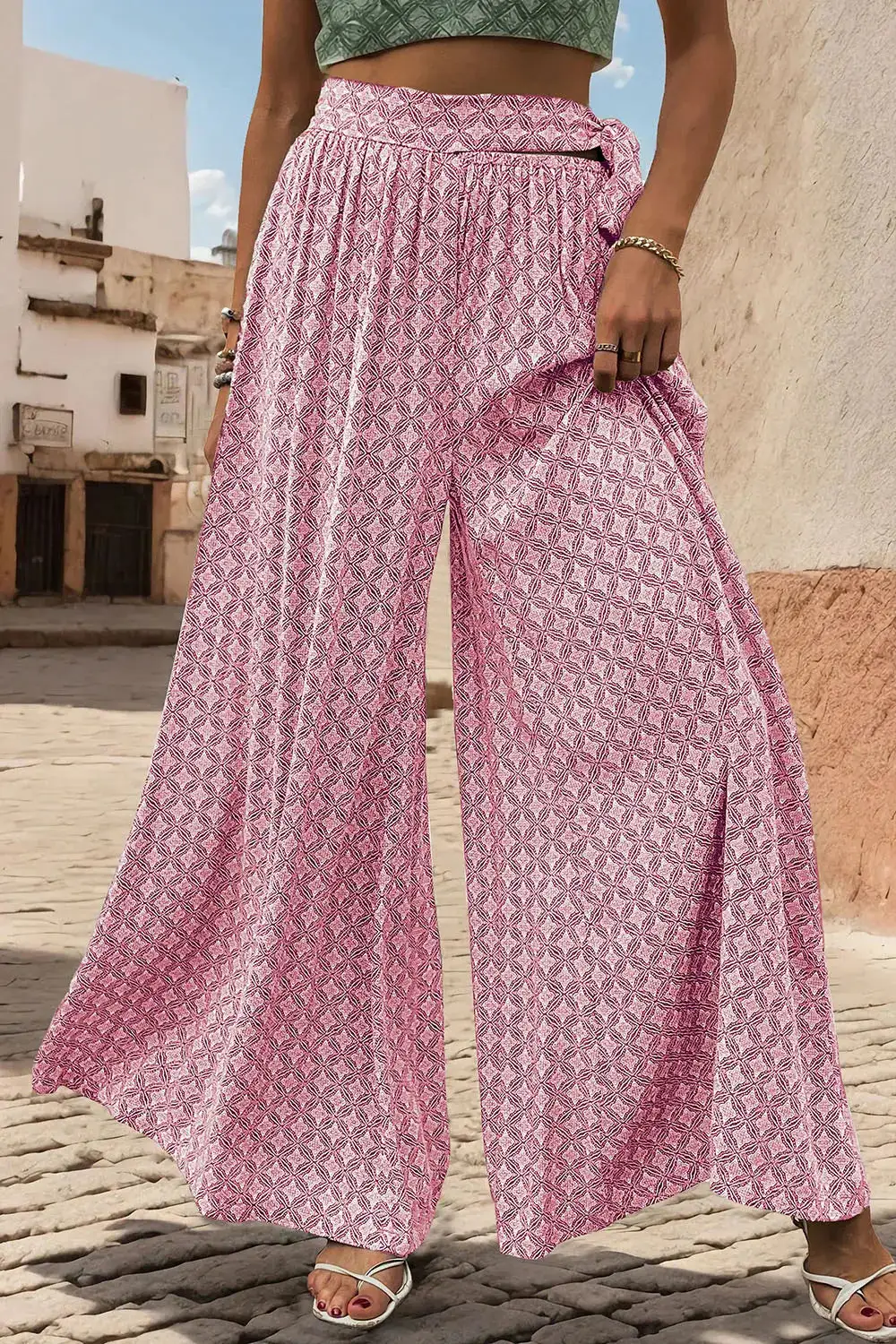 Soft Tie Waist Tie Detail Pants