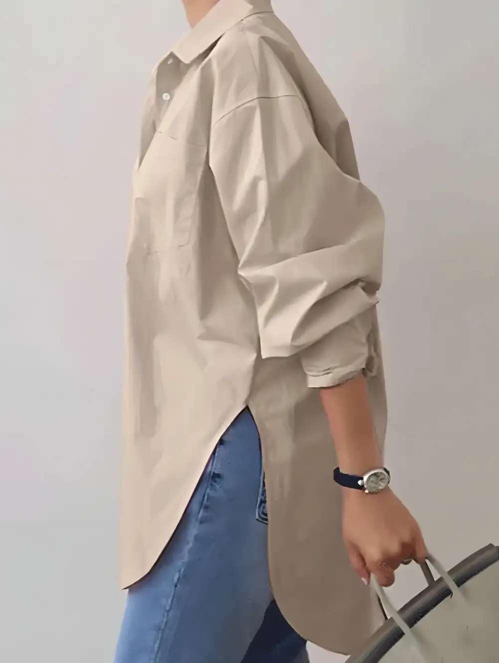 Lapel Long-Sleeved Cardigan Shirt