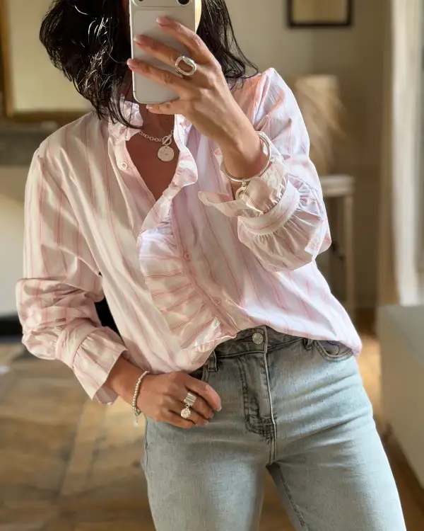 Cotton Striped Blouse