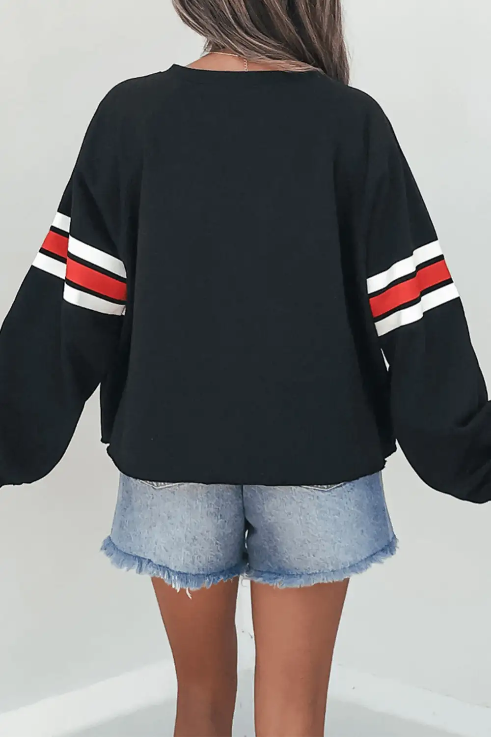 Striped Graphic Varsity Stripe Sweatshirt