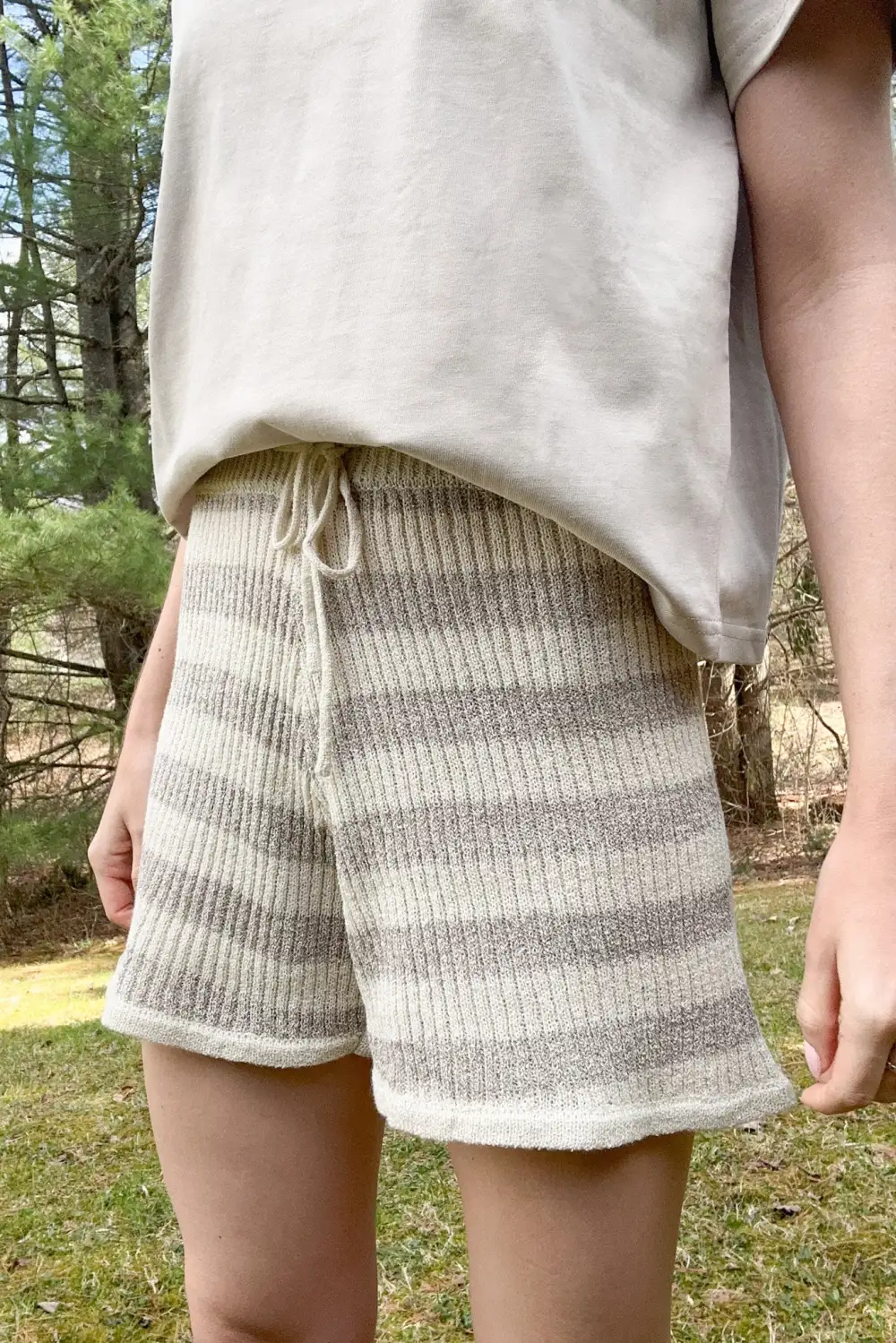 Flowy Ribbed Knit Shorts