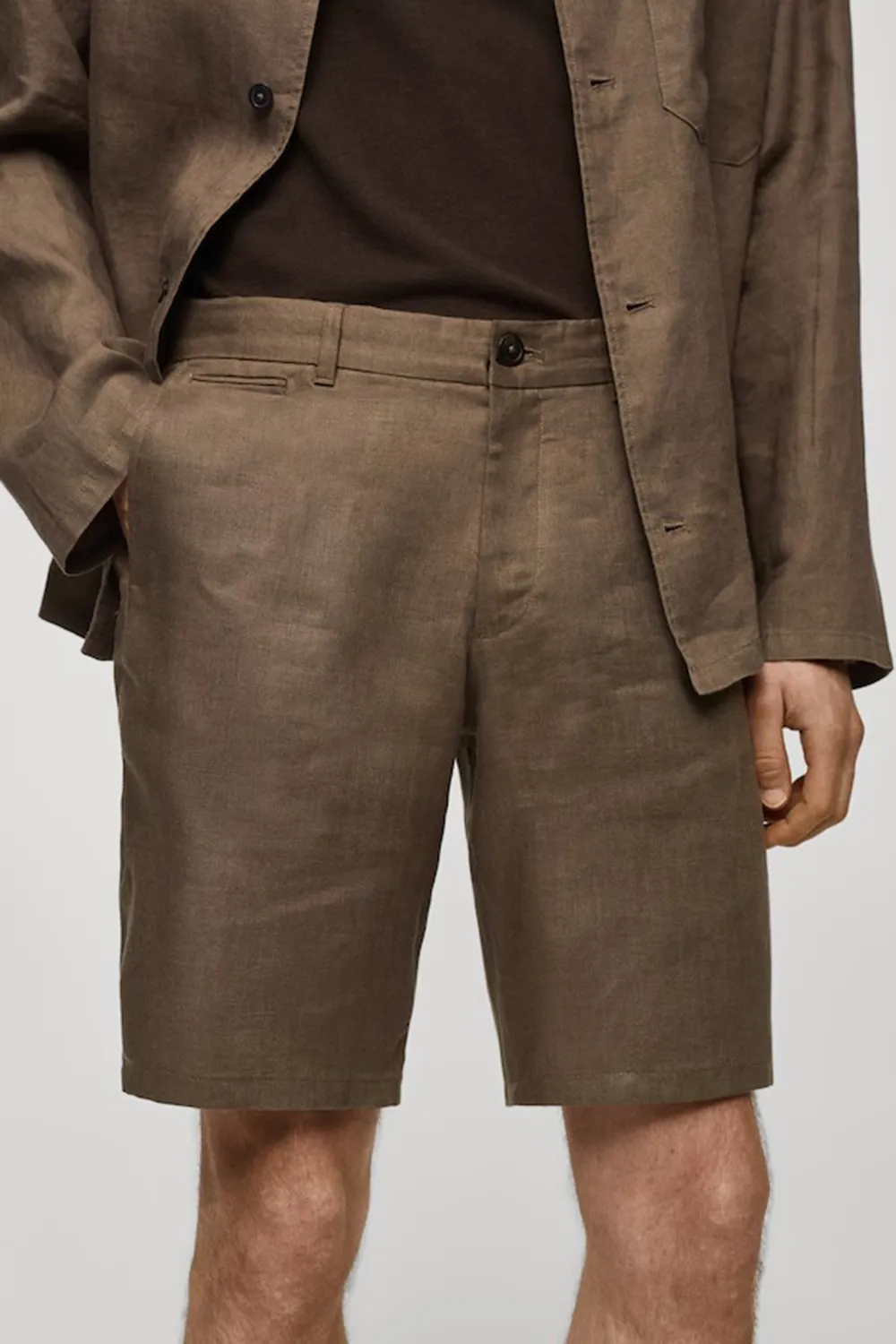 Slim-Fit 100% Linen Shorts