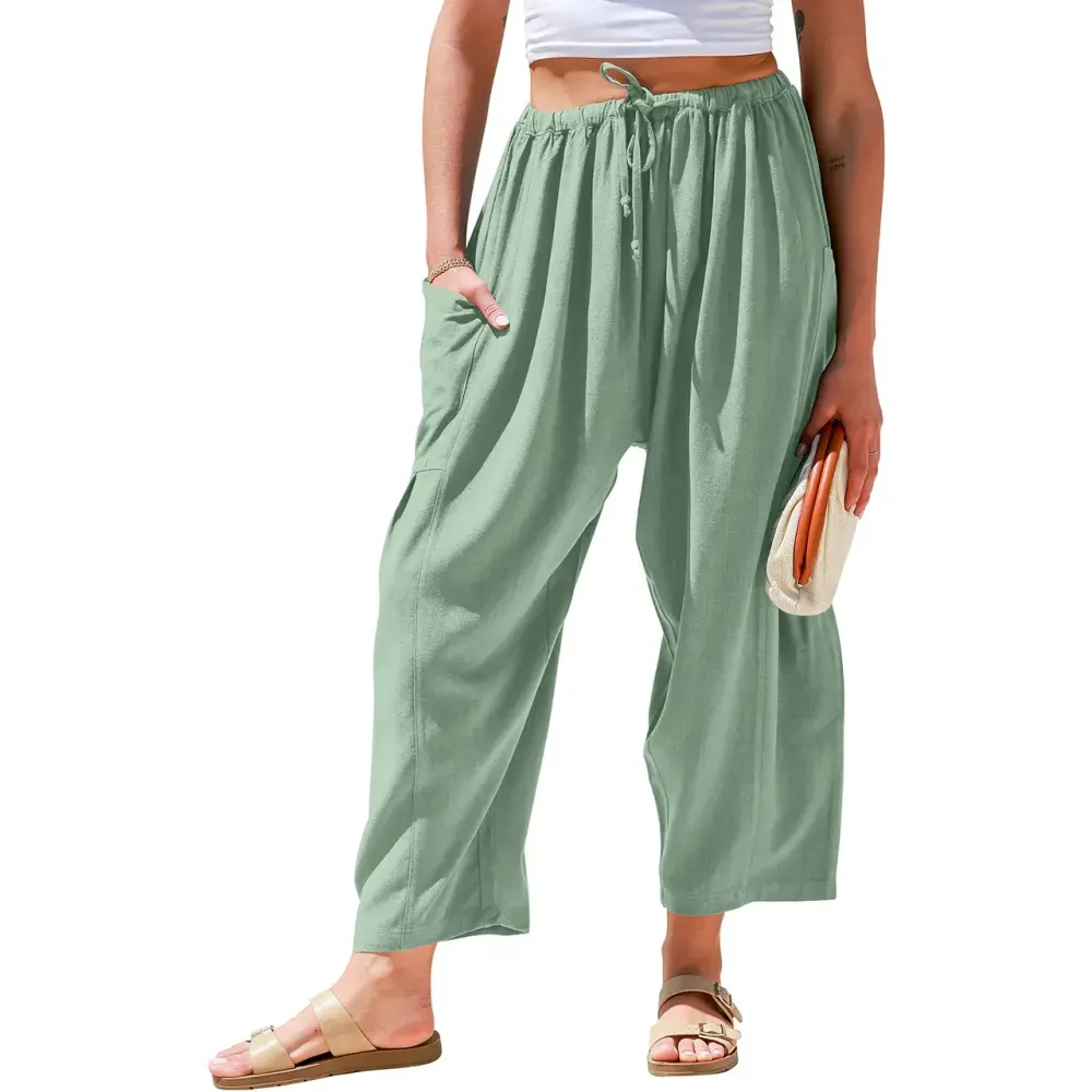 Women’s Linen Blend Wide Leg Pants