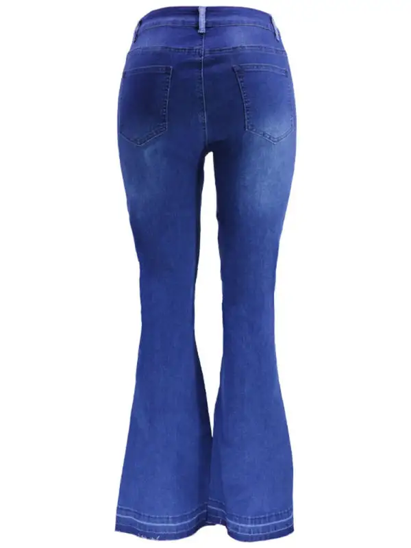 Flare Leg Washed Denim Jeans