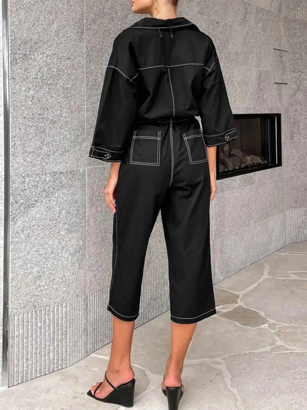 Tie Waist Wide Leg Everyday Jumpsuit