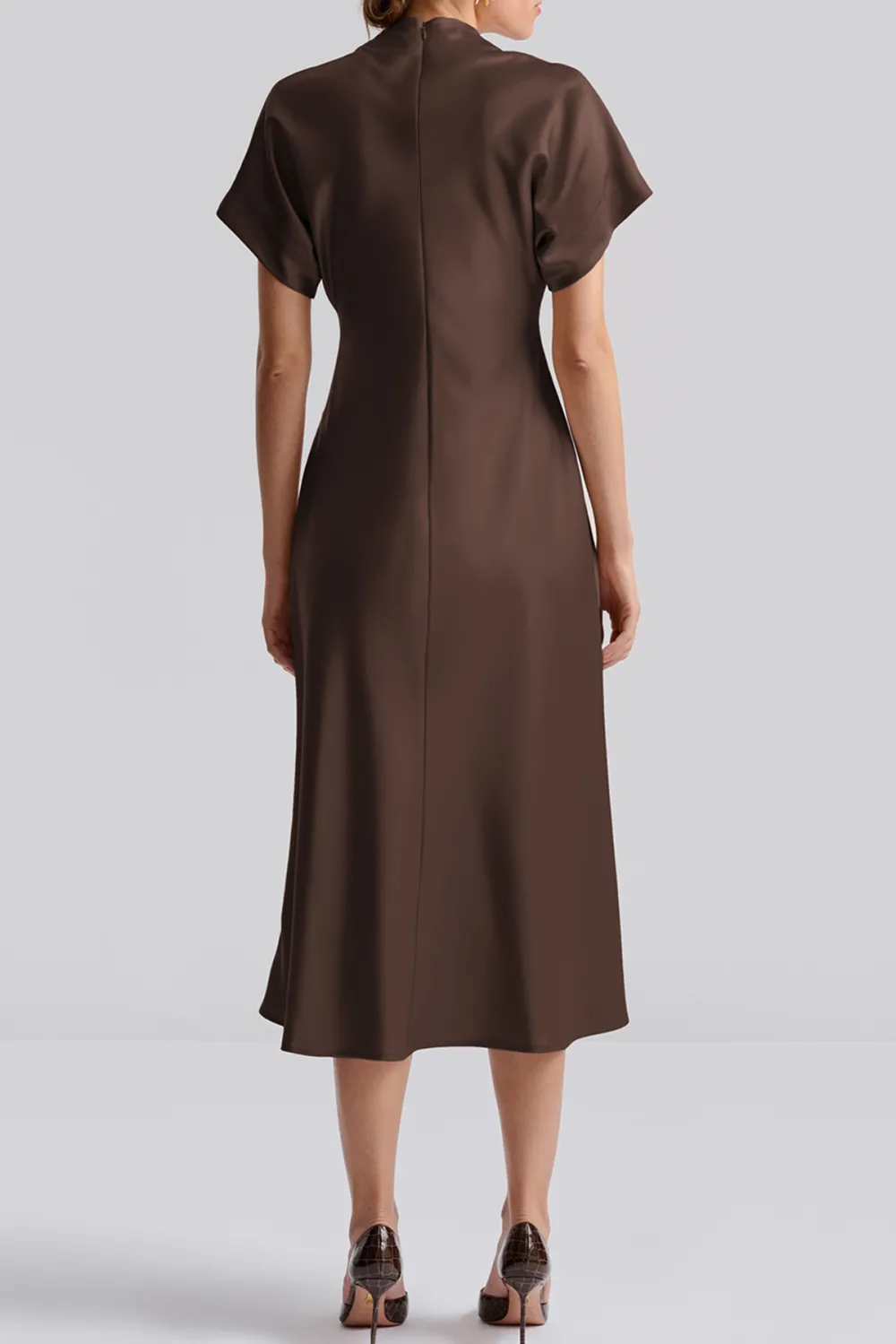 Mock Neck Sleeveless Midi Dress