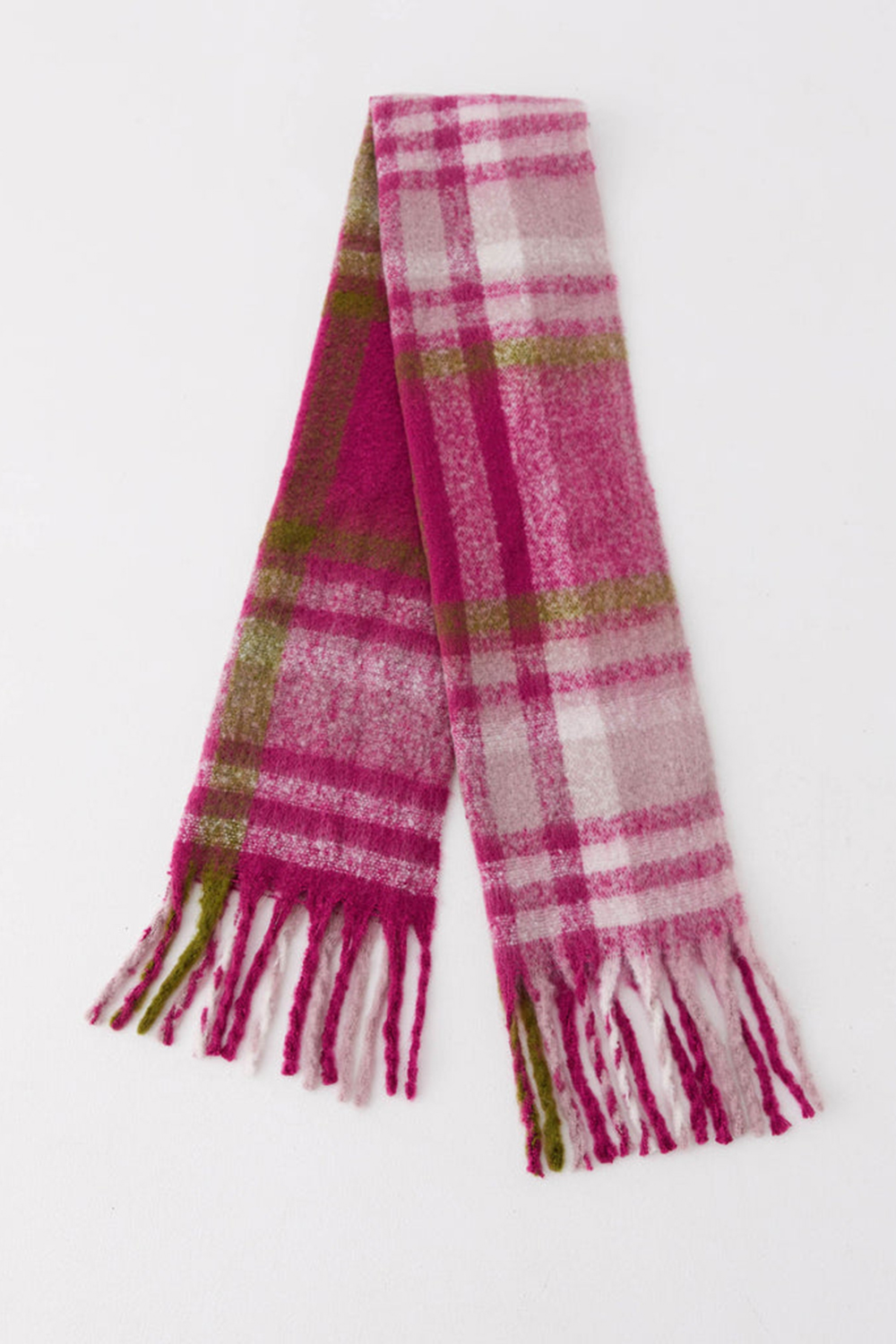 Pink Rainier Plaid Scarf