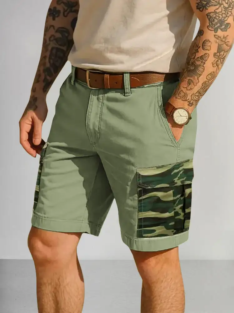 Men's Fashion Splicing Cargo Shorts